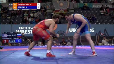 125 kg Quarterfinal - Nick Gwiazdowski, USA vs Atsamaz Tebloev, RUS