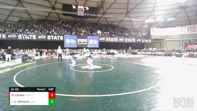 3A 120 lbs Champ. Round 2 - Jonah Edmund, Gig Harbor vs Aidan Larson, Hermiston