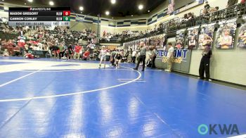 55 lbs Rr Rnd 3 - Mason Gregory, Harrah Little League Wrestling vs Cannon Corley, Harrah Little League Wrestling