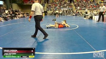 114 lbs Quarterfinal - Jake Mattern, E1-Sheyenne vs Grady Iverson, W4-Bismarck Century