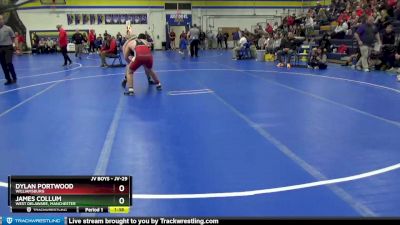 JV-29 lbs Round 1 - Dylan Portwood, Williamsburg vs James Collum, West Delaware, Manchester