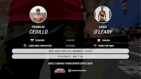 Franklin Cedillo vs Aiden O'Leary 2025 ADCC Vancouver Open