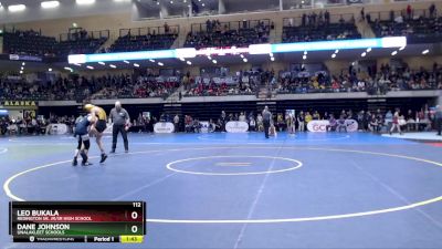 112 lbs Champ. Round 1 - Leo Bukala, Redington Sr. Jr/Sr High School vs Dane Johnson, Unalakleet Schools