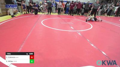 70 lbs Quarterfinal - Carlos Cabrera, Warner Eagles Youth Wrestling vs Easton Miller, Sperry Wrestling Club