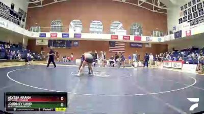 170 lbs Semifinal - Journey Land, Limestone University vs Alyssa Arana, Emmanuel College