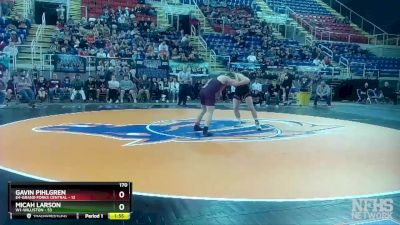 170 lbs Quarterfinals (8 Team) - Micah Larson, W1-Williston vs Gavin Pihlgren, E4-Grand Forks Central