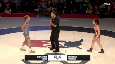 105 lbs 1st Place Match - Heather Crull, IN vs Julia Horger, PA