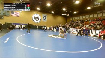 135 lbs Champ. Round 2 - Dezree Garcia, Coalinga vs Marissa Velez, Kerman