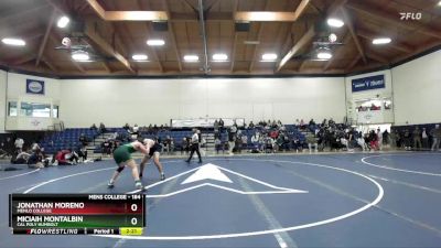 184 lbs 1st Place Match - Miciaih Montalbin, Cal Poly Humbolt vs Jonathan Moreno, Menlo College