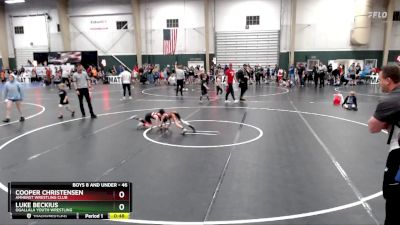 46 lbs Quarterfinal - Cooper Christensen, Amherst Wrestling Club vs Luke Beckius, Ogallala Youth Wrestling