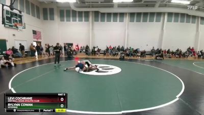 132 lbs Cons. Round 1 - Levi Cochrane, Greybull Basin Athletic Club vs RyLynn Cowan, Wyoming