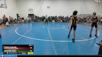 74-75 lbs Round 3 - Jackson Scott, Laramie Middle School vs Tyson Schamel, Torrington Middle School