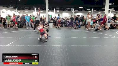 80 lbs Round 1 (4 Team) - Chayce Plesh, Mat Warriors Blue vs Landon Spickler, Mat Warriors Yellow