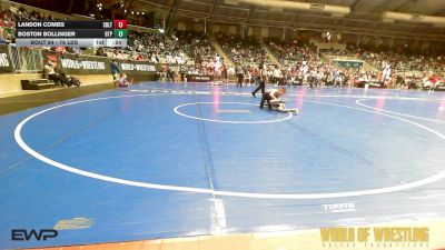 76 lbs Consi Of 16 #1 - Landon Combs, Sebolt Wrestling Academy vs Boston Bollinger, Tulsa Blue T Panthers