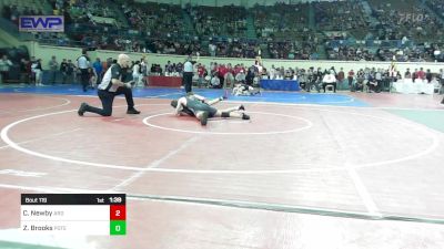 120 lbs Round Of 32 - Clay Newby, Ardmore Junior High vs Zeke Brooks, Poteau