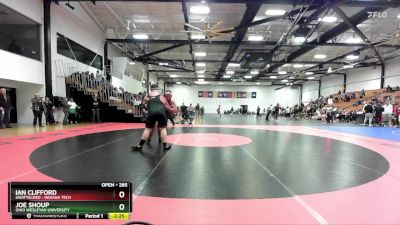 285 lbs Quarterfinal - Ian Clifford, Unattached - Indiana Tech vs Joe Shoup, Ohio Wesleyan University