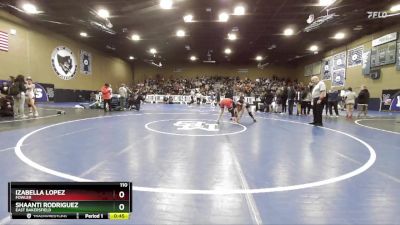 110 lbs Cons. Round 7 - Shaanti Rodriguez, East Bakersfield vs Izabella Lopez, Fowler