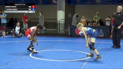 67 lbs Cons. Sub-semis - Lennux Mays, PSF Wrestling Academy vs Kyson Sides, Wichita Training Center