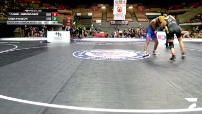 Junior Boys - 175 lbs Cons. Round 5 - Daniel Armendarez, Selma High School Wrestling vs Oren Frieson, Oakland Technical High School Wrestling