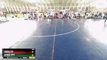 265 lbs Quarterfinals (8 Team) - Jaxon Cox, Sanderson vs Kimber Hess, Bear RIver
