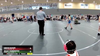 64 lbs Round 3 (6 Team) - Arman Bassiri, Capital City WC vs Brody Farrington, Junior Terps Xpress