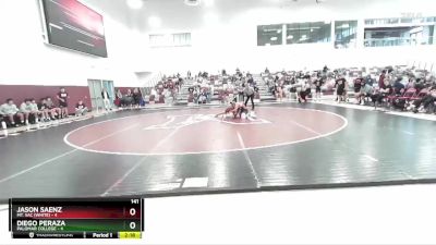 141 lbs Round 1 (3 Team) - Diego Peraza, Palomar College vs Jason Saenz, Mt. SAC (White)