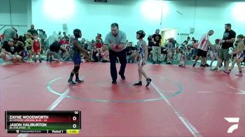 56 lbs Round 3 (8 Team) - Zayne Woodworth, U2 Upstate Uprising Blue vs Jaxon Haliburton, 84 Athletees
