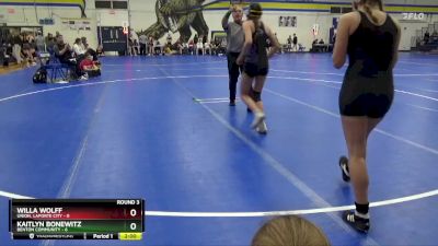 120 lbs Round 3 (6 Team) - Kaitlyn Bonewitz, Benton Community vs Willa Wolff, Union, LaPorte City
