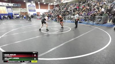 150 lbs Champ. Round 2 - William Larsen, Warren vs Izaya Welsh, Porterville