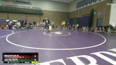 105 lbs Round 1 (6 Team) - Braxton Delay, Thermopolis Middle School vs Colton Wood, Burns Junior High