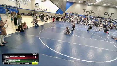 103 lbs Champ. Round 1 - Jettisen Jensen, Uintah Wrestling vs D`Artagnan Fillmore, Wasatch