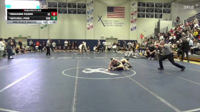 120 lbs 3rd Place Match - Mitchell Pins, Dubuque Hempstead vs Benjamin Rosen, Iowa City, Liberty