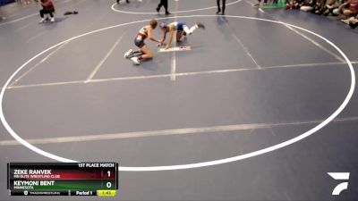 106 lbs 1st Place Match - Zeke Ranvek, MN Elite Wrestling Club vs Keymoni Bent, Minnesota