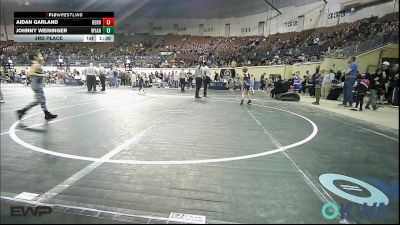 49 lbs 3rd Place - Aidan Garland, Berryhill Wrestling Club vs Johnny Weisinger, Wyandotte Youth Wrestling