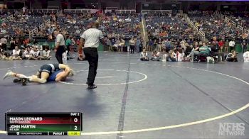 1A 157 lbs Quarterfinal - Mason Leonard, South Davidson vs John Martin, Mt Airy