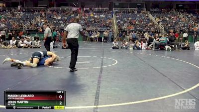 1A 157 lbs Quarterfinal - Mason Leonard, South Davidson vs John Martin, Mt Airy