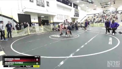 182 lbs Quarterfinal - Nehemiah Ramirez, Shadow Hills vs Bronson Swan, Palm Desert