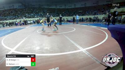 67 lbs Round Of 16 - Adrian Arteaga, Ponca City Wildcat Wrestling vs Boston Nelson, Harrah Little League Wrestling