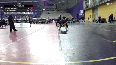 160 lbs 2nd Wrestleback (16 Team) - Taylor Cutler, Adrian College vs Olivia Kinder, Eastern