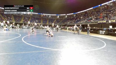 100 lbs Round Of 32 - Jaxon Zapotpcky, Hazleton Area vs Parker Adkins, Saegertown