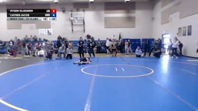 70-73 lbs Champ. Round 3 - Ryder Kluesner, Lakeland Wrestling Club vs Caysen Jacob, Kimberly Bulldog Wrestling Club