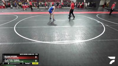 175 lbs Cons. Round 4 - Clayton Yanna, Mineral Point Wrestling Club vs Elijah Myers, Burlington Wrestling
