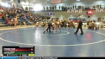 144 lbs 2nd Wrestleback (8 Team) - Lucas Coley, East Laurens vs Tanner Mask, Oglethorpe County