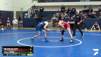 109 lbs Cons. Round 1 - Nyla O`Brien, University Of Providence vs Melanie Salazar, Simpson University (CA)