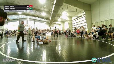 61 lbs Semifinal - Aksel Davis, Tahlequah Wrestling Club vs James Evans, Bartlesville Wrestling Club