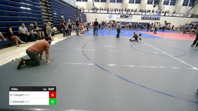 83 lbs Consi Of 8 #1 - Gunner Cooper, Battlefield Wrestling Club vs Isaac Pascoal, Gravette Wrestling Club