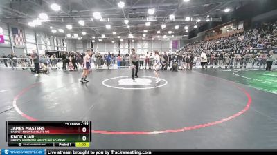 117 lbs Quarterfinal - Knox Kjar, Liberty Warriors Wrestling Academy vs James Masters, Cabinet Mountain Elite WC