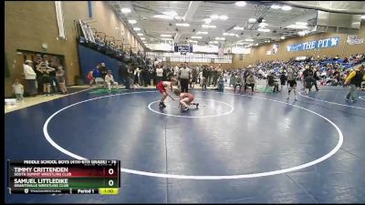 76 lbs Cons. Round 3 - Samuel Littledike, Grantsville Wrestling Club vs Timmy Crittenden, South Summit Wrestling Club