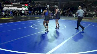 145 lbs Consi Of 16 #1 - Avery Naven, Frontier (CS) vs Isabel Manalansan, Mira Mesa (SD)