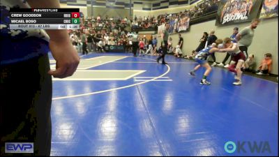 67 lbs Round Of 16 - Crew Goodson, Rough Riders vs Micael Boso, Choctaw Ironman Youth Wrestling